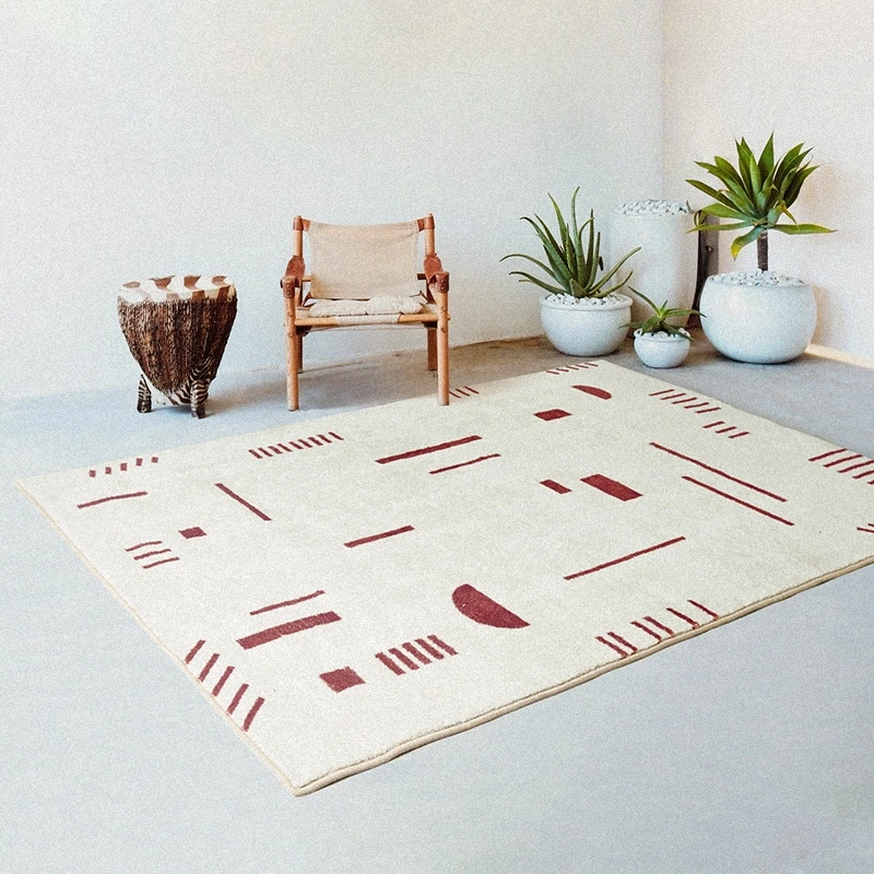 

Modern geometric high density woven living room carpet Nordic style big size bedside are rug, geometric floor mat