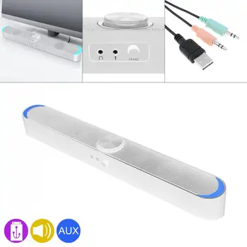 

SADA V-198 Multi-media Soundbars Speaker Mobile Phone Computer Universal Mini Strip Loud Speaker with Stereo Surround Sound