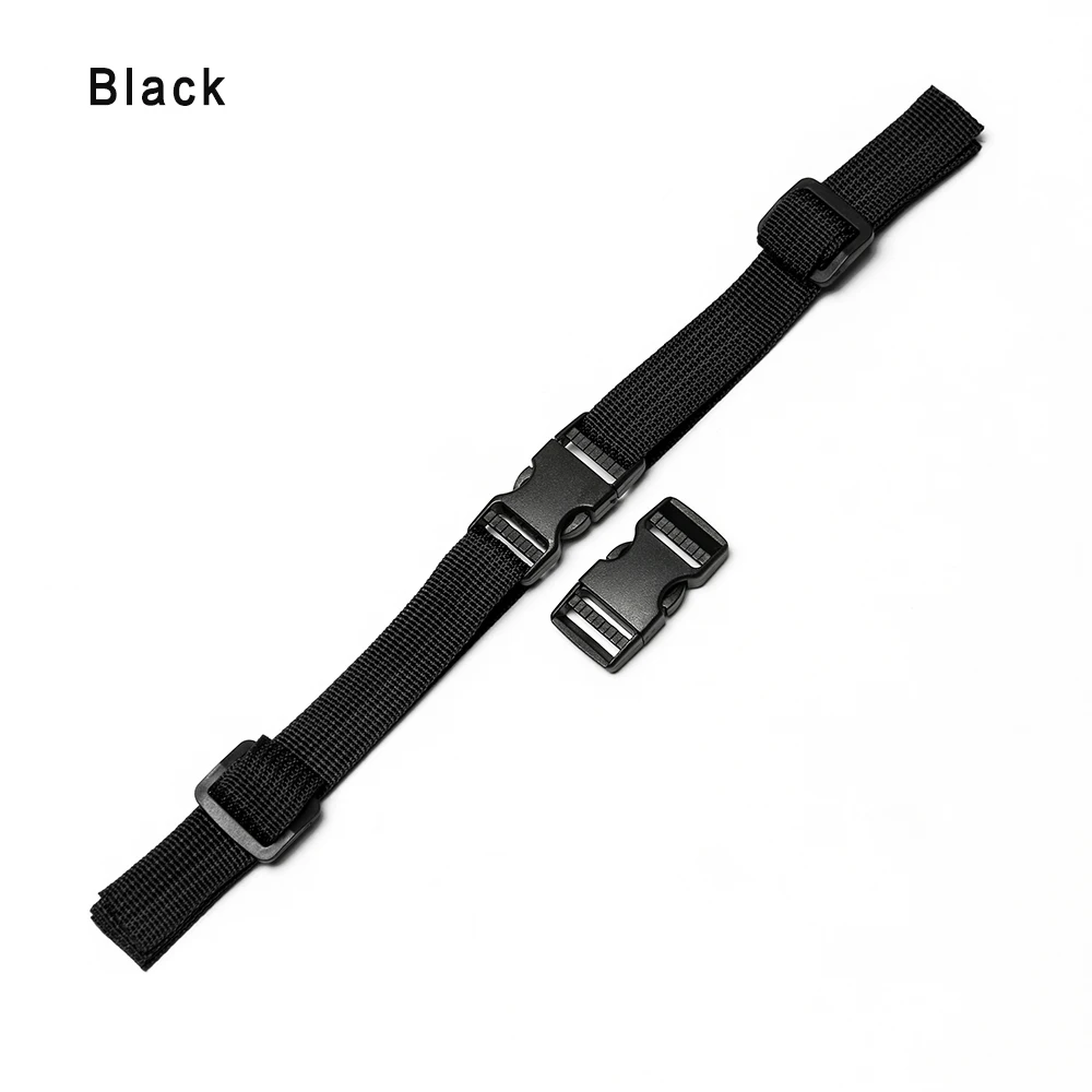 Black 1 шт. нейлон 4 цвета грубой жгут фиксированный ремень+ Двойной Релиз Регулируемая пряжка уличный кемпинг тактический рюкзак аксессуары - Цвет: Black