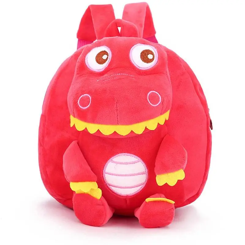 Красный От 1 до 3 лет мягкий мини школьный рюкзак для детского сада студенческий плюшевый мультфильм форма лягушки рюкзаки школьные сумки милый ранец - Цвет: Красный