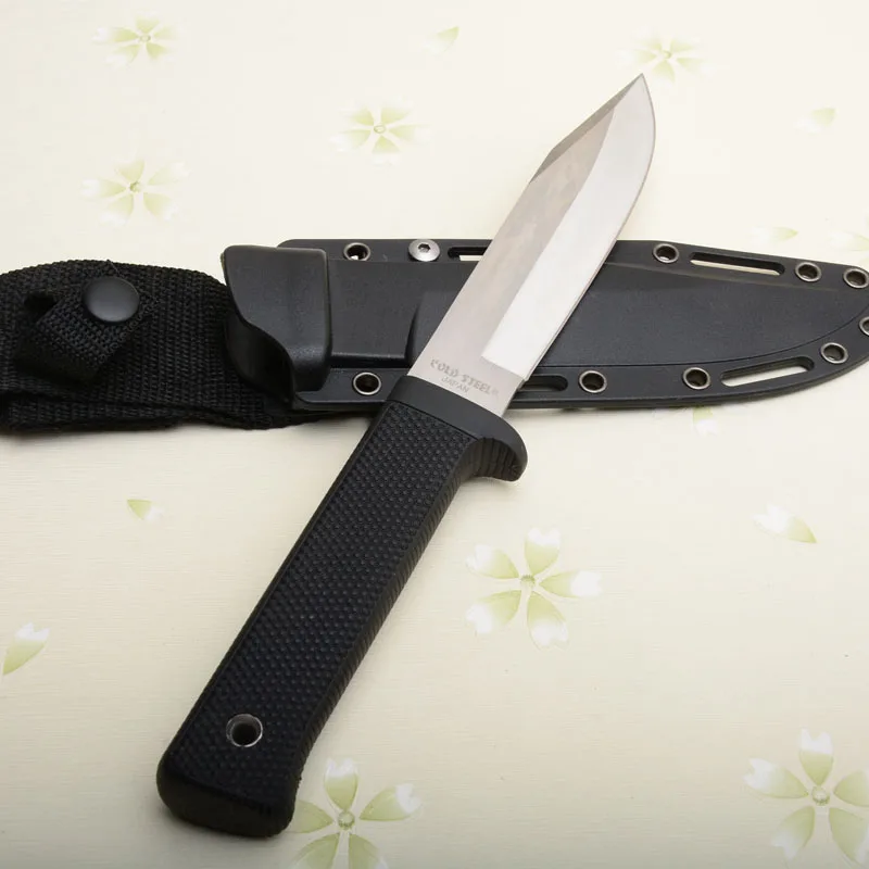 COLD 28109 straight Knife 5cr15 Blade Long Kraton Handle Outdoor Camping Hunter Fishing knives Tactical Survial pocket EDC Tools