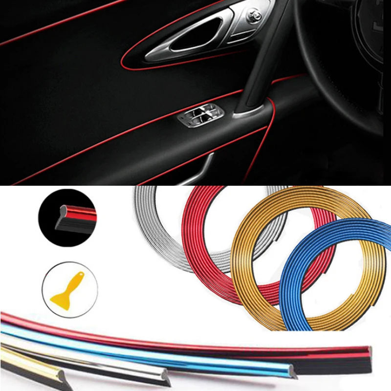 Car Dashboard Door Edge Plated Moulding Trim Strip Line For Honda Civic Accord Crv Fit Jazz Dio
