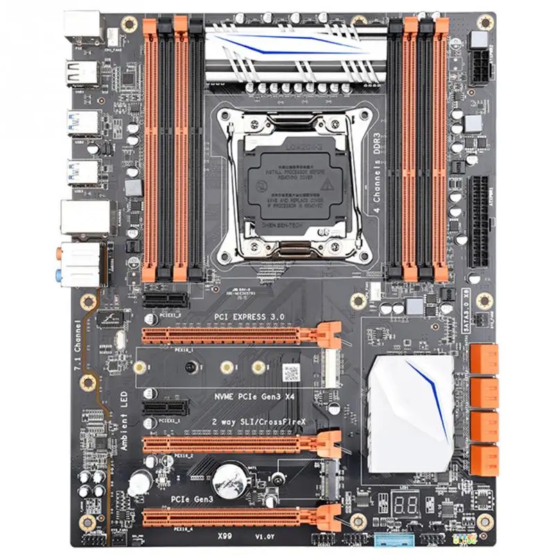 

New X99 V1.2 DDR3 ATX LGA2011-V3 cpmputer mainboard DIMM Slots SATA 3.0 and USB 3.0 Pcie 16X for Intel I7 E5-V3 2678 2669 2649