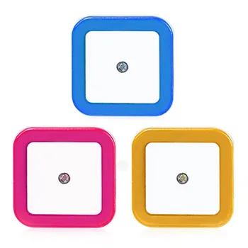 

EU/US plug LED Induction Lamp Square Wall Night Light Automatic Switch Sensor 0.5W Super Bright White/ Blue/ Yellow/ Pink
