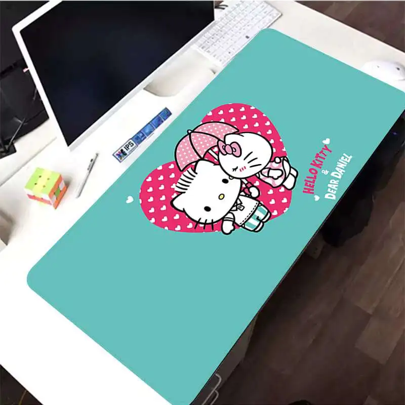 Lock Edge 40X90cm MaiYaCa/Винтажный крутой розовый коврик «hello kitty», удобная мышка, игровой коврик для мыши,, большой коврик для мыши, коврик для клавиатуры - Цвет: Lock Edge 40X90cm