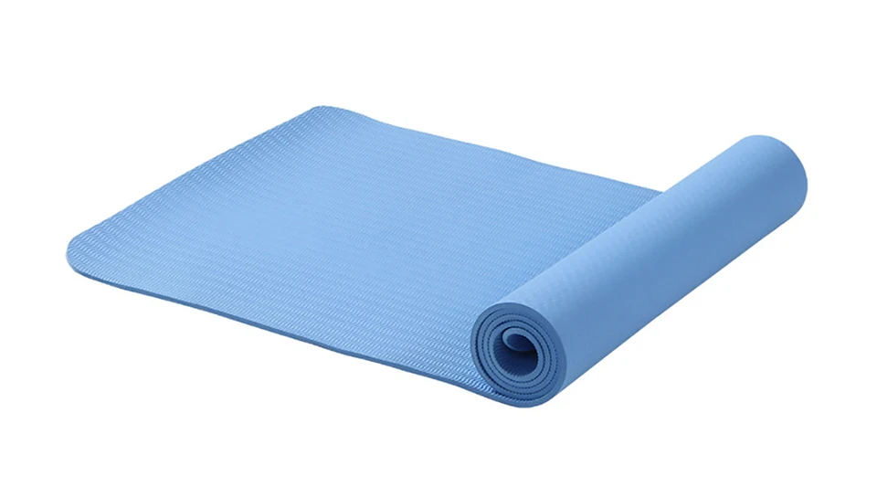 FX высококачественный нескользящий коврик для йоги 6 мм TPE коврик для йоги и спорта для фитнеса пилатеса гимнастики Colchonete Pad 183*61*0,6 см - Цвет: Синий