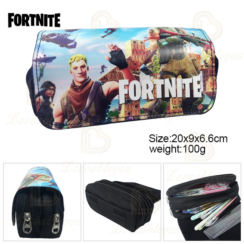 Estuche de lápices Fortnite para y niñas, bolsa bonita de lona con cremallera, caja de lápices, regalo de papelería para niños, suministros escolares para estudiantes|Camisetas| -