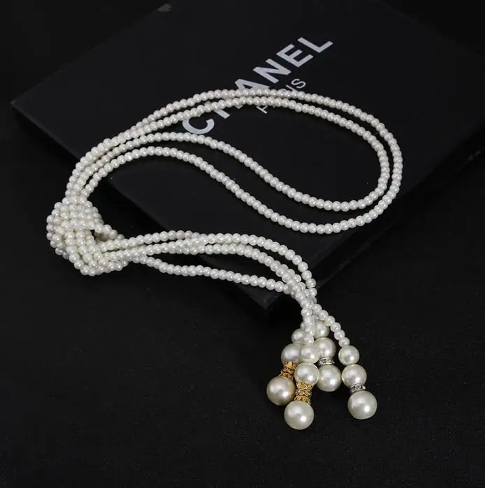 Jewelry Pearl Necklace luxury 8MM 11MM Fresh water pearl chain necklace female clothes accessories long summer dr Free Shipping | Украшения