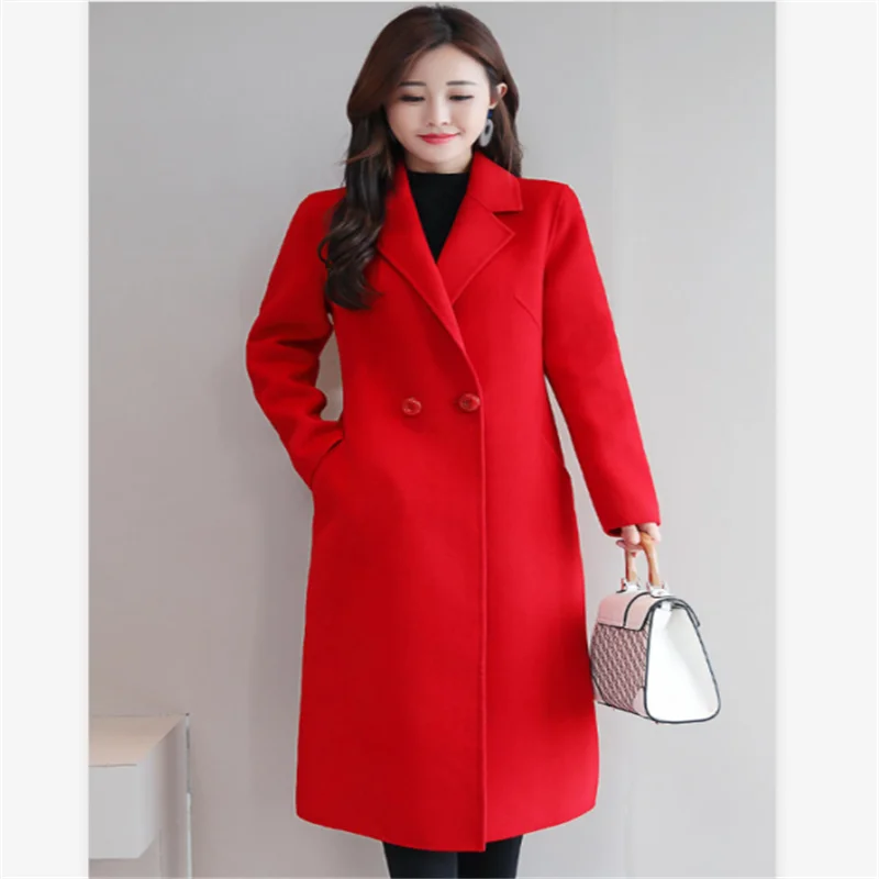 Зимнее пальто и куртка для женщин элегантное кашемировое пальто размера плюс модная шерстяная куртка корейский теплый длинный верблюжий плащ женский