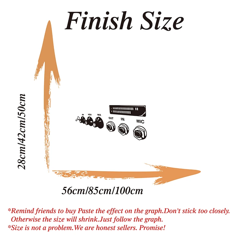 Large Amplifier Head Music Mic Wall Sticker Jazz Rock Music Note Wall Decal Kid Room Office Bedroom Vinyl Decor (1)