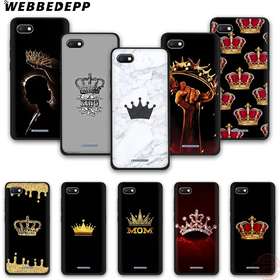 WEBBEDEPP Cartoon Crown Fashion Soft Silicone Phone Case for Redmi Note 6Pro 7Pro 4A 4X 5 5A 6A 8A 7 S2 note 8 |