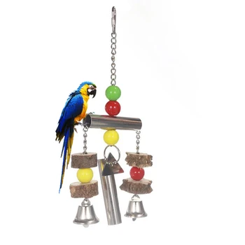 

Bird Stainless Steel Bells String Toy Bird Cage Pendant Parrots Toy sound attractive brinquedo passaro