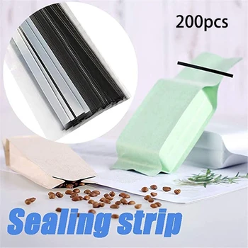 

Promotion! 200Pcs Peel and Stick Tin Ties, Wire Bendable and Sticky Coffee Bag Ties Sealing Bead of Baked Food Bag 5.5 inch-Blac
