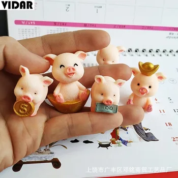 

VIDAR Cute Fortune Pig Refrigerator Sticker Micro Landscape Decoration Resin Refrigerator Sticker Magnet Craft Decoration