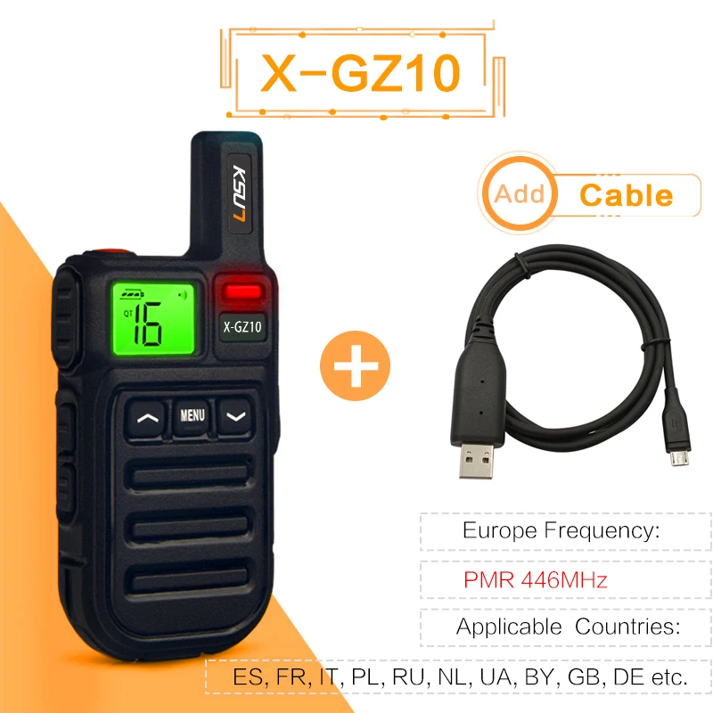 KSUN GZ10 1 Or 2PCS Mini Walkie Talkie European Legal Frequency PMR446 Intercom FRS Two Way Radio for Restaurant Hunting Radio walkie talkie Walkie Talkie