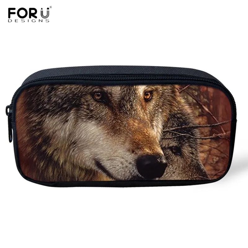 FORUDESIGNS/школьные сумки для мальчиков, 3 шт./компл., рюкзаки с принтом лесных волков, 3D школьные сумки, Детские Водонепроницаемые сумки на плечо - Цвет: HMA146K