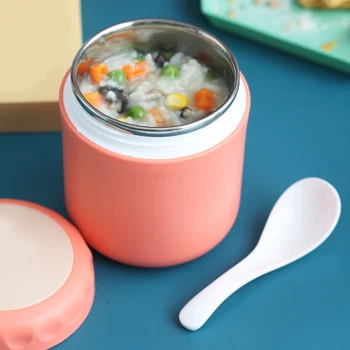 

Kitchen Oatmeal Insulated Water Cup Milk Travel Portable Stainless Steel Sealed Stockpot Breakfast Double Wall Student Home