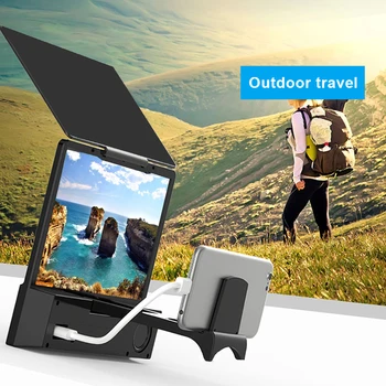 

8 Inch Mobile Phone Screen Amplifier Audio Bluetooth Folding Curved Enlarged Smartphone Movie Amplifying Projector Stand Bracket
