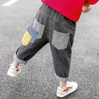 

2 3 4 5 6 Years Boy Jeans Fashion Multicolor Multi-pocket Denim Pants Toddler Baby Boys Harem Pants Spring Autumn Trousers New