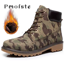 Мужские ботинки в стиле милитари; зимние мужские Ботильоны; Водонепроницаемая теплая обувь; износостойкие резиновые рабочие ботинки; большие размеры 45-46