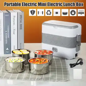 

220V Portable Electric Lunch Box Thermal Heating Food Steamer Cooking Container Portable Office Mini Rice Cooker