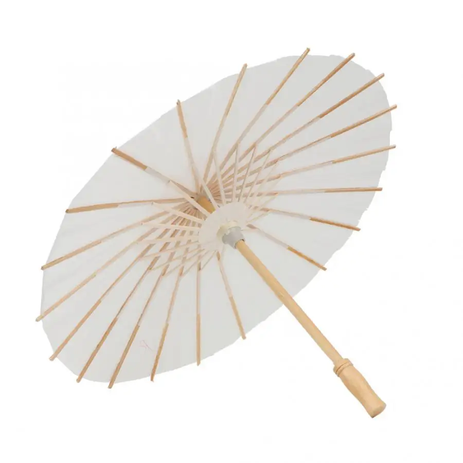 Классический белый цвет DIY бумажный зонтик Зонтик Свадебные вечерние украшения фото реквизит ремесло промасленный бумажный зонтик дождь для женщин - Цвет: 39.5cm