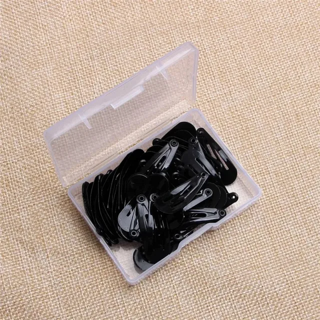 50Pcs/Box Korean 3cm Hair Clips Children Cute Hair Accessories Styling Candy Color Dripping Hairgrips Solid Barrettes Headdress black