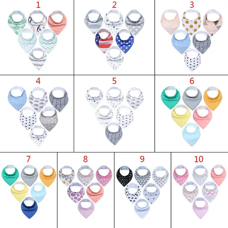 

6 Pcs/set Newborn Baby Drool Bibs Absorbent Cotton Bib for Infants Drooling Teething Feeding Unisex Saliva Towel