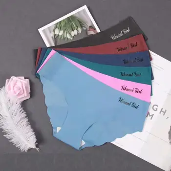 

High Quality Women Seamless Panties Solid Ultra-thin Panties Underwear Women's Sexy low-Rise Ruffles Briefs Lingerie 2019 dzk16