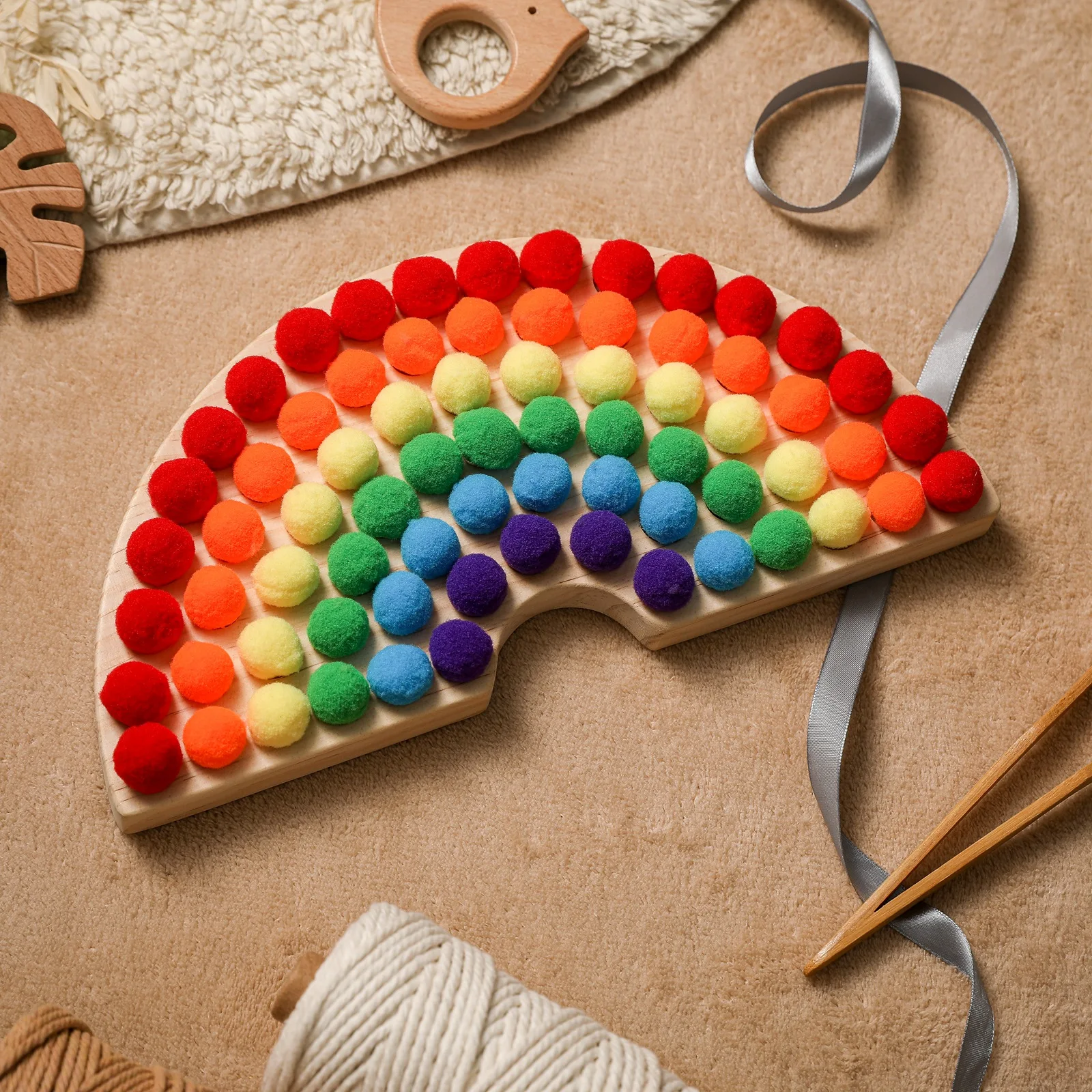 Wooden Beads Game Montessori Educational Early Learn Children Clip Ball Puzzle Preschool Toddler Toys Kids For Children Gifts