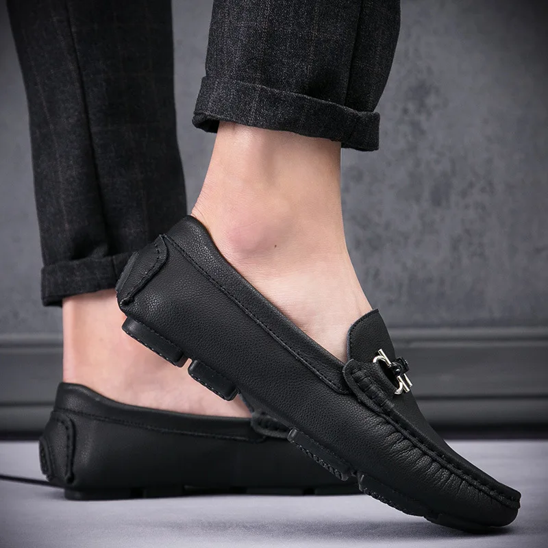 Spring Summer New Products Business Casual Comfortable Leather Shoes Men Moccosins Driving Shoes PU Leather 752