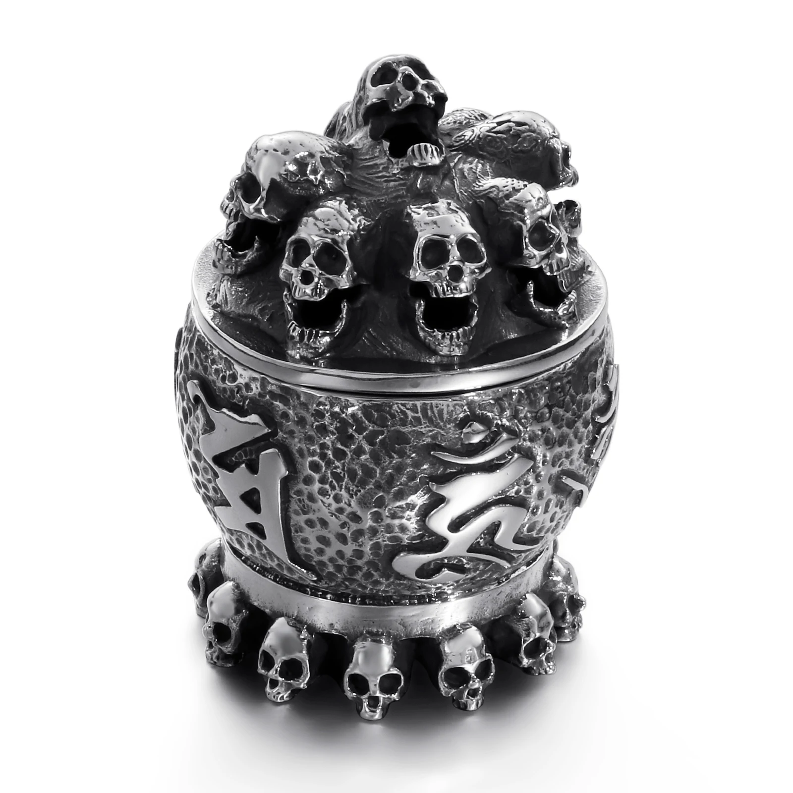 316L Stainless Steel Punk Evil Skull Ghost Head Cigarette Ashtrays For Home Bar Office Movie Props Creative Rolling Leaf Tobacco |