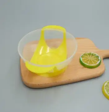 yellow Детская чаша ложка с датчиком температуры Крышка Посуда для малышей Нескользящие высококачественные тренировочные материалы посуда для малышей - Цвет: yellow