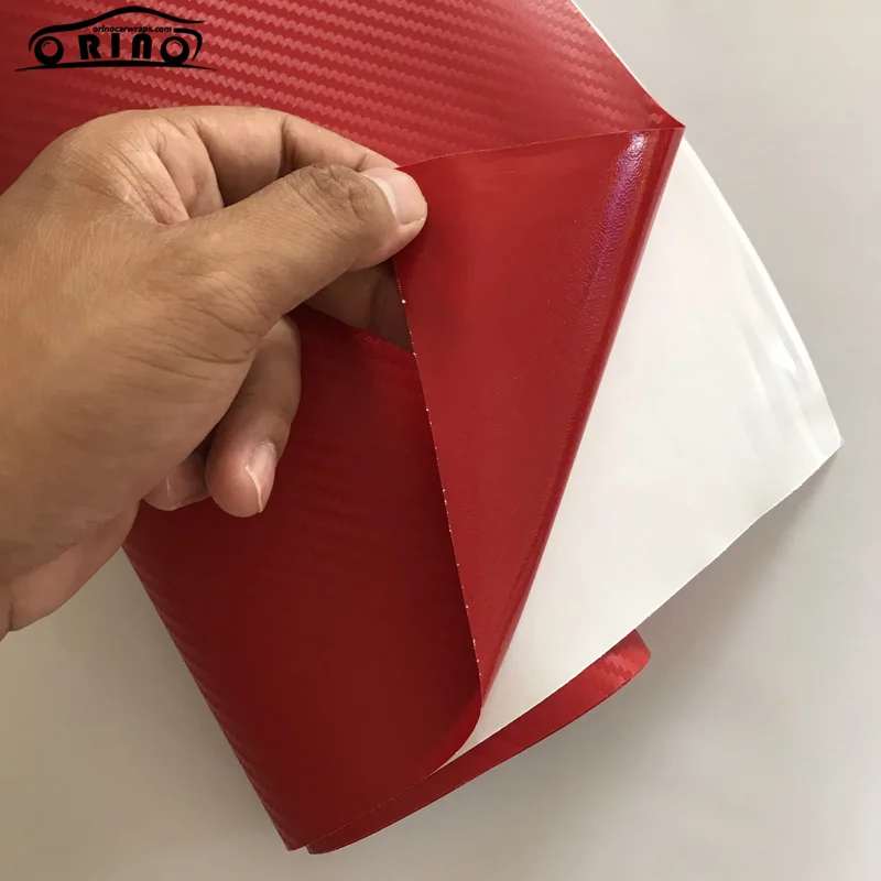 Red 3D Carbon Fiber Vinyl Film Wrap-6