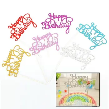 

Kids Adult Paper Letter Cupcake Toppers Party Supplies Cake Flag Cupcake Toppers Happy Birthday Party Decorations ^o^