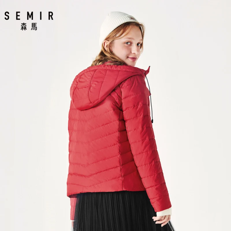 SEMIR пуховик женский зима с капюшоном Печать bf ветер мода утолщение Женская куртка теплый пуховик