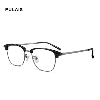 

Pure Titanium Eyeglasses Frame Men 2020 Prescription Half Semi Rimless Square Spectacles Frames Myopia Optical Glasses Eyewear