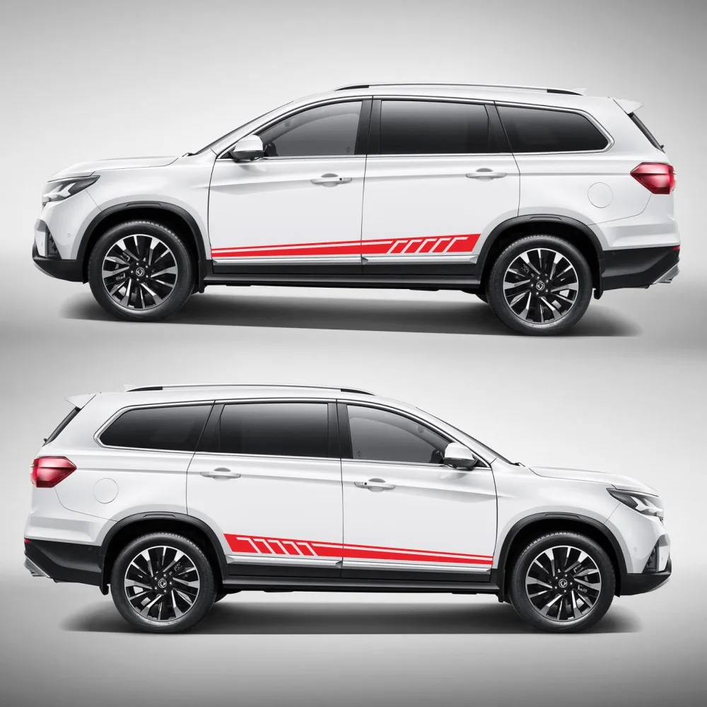 자동차 스포츠 레이싱 줄무늬 스티커, Suvs DIY 모델링 장식 바디 사이드 도어 허리 라인 비닐 데칼 도어대시 액세서리