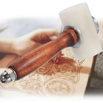 

Handheld T Shape Leather Carving Hammer Wood Handle Nylon Leather Carving Mallet Durable And Practical To Use