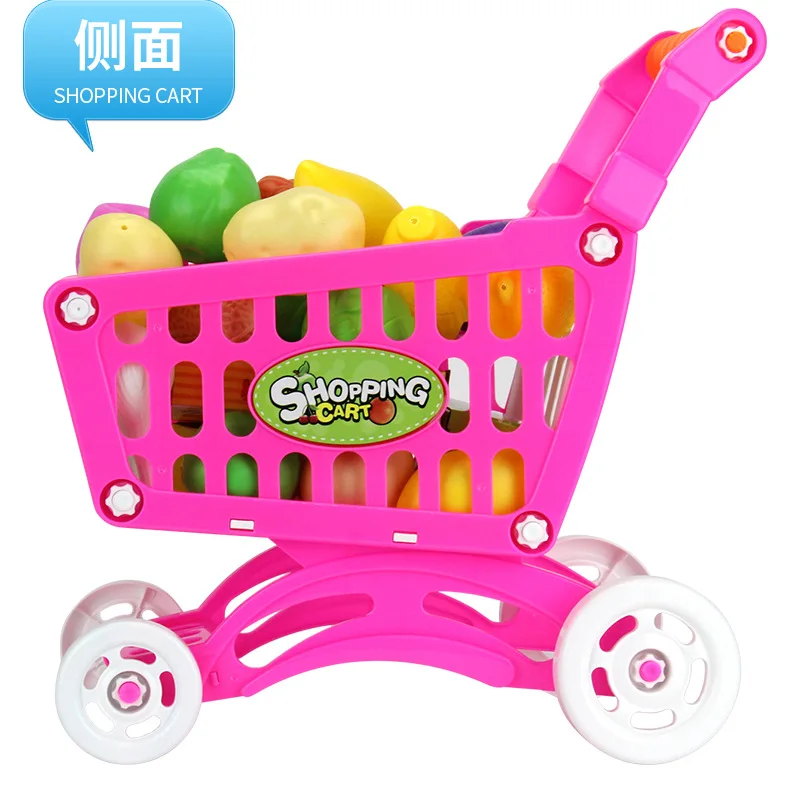 Детский игровой домик игрушки без липучки модель корзина для покупок и овощные Фрукты мини-тележка для покупок