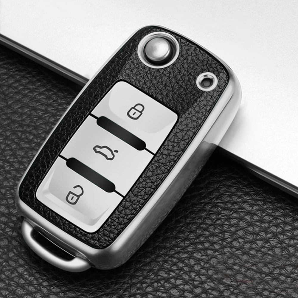 TPU Car Key Case Cover for Volkswagen VW Golf Bora Jetta Polo Golf Passat B8 for Skoda Octavia A5 A7 Fabia Seat Ibiza Leon