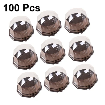 

100 Pcs Disposable Mooncake Container Diamond Shape Cake Boxes Mousse Packaging Holder Food Container with Lid