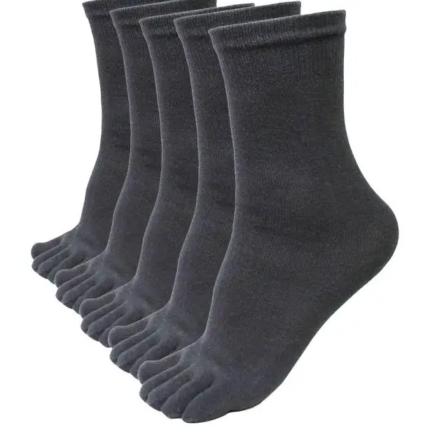 5 пар мужские спортивные носки с отдельными пятью пальцами ног эластичные короткие однотонные носки черные сохраняющие тепло Молодежные носки calcetines hombre# Y2 - Цвет: Dark gray