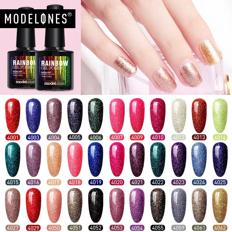 Профессиональный УФ гель лак Modelones бриллиантовый блеск с ультрафиолетовым
