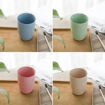 

Portable Wheat Straw Water Cup Bathroom Tumbler For Kids Set Cup Traveling Cup Toothbrush Bathroom Drinking X0X5