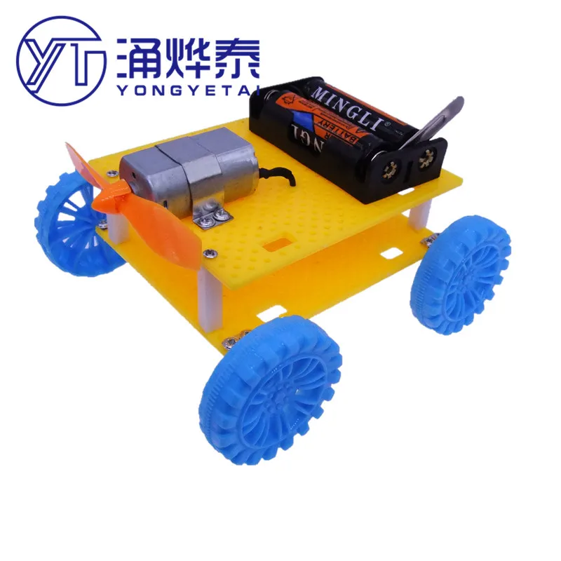 

YYT Double-layer wind-powered electric wind-powered vehicle assembled toy car scientific experiment without battery