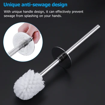 

HOMEMAXS Toilet Brush Set Stainless Steel Handle Toilet Bowl Cleaner Closestool Bathroom Restroom Bathroom Accessories A30