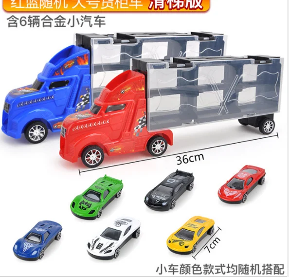 Детские игрушки катапульта автомобиль контейнер коробка для хранения автомобиля сплав автомобиль Трейлер Модель Набор фестиваль подарок