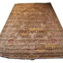 Aubusson ковер ручной работы французский шик коричневый модный круглый ковер домашнее украшение коврик шерсть вязание ковры