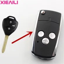 XIEAILI OEM 3 кнопки модифицированный Флип складной пульт дистанционного ключа чехол оболочка для Toyota Reiz Corolla Camry/Rav4/Yaris/Mark/Corolla S21
